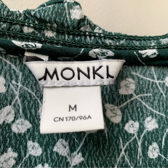 Monki Green Floral Dress size medium long sleeve - Picture 4 of 7